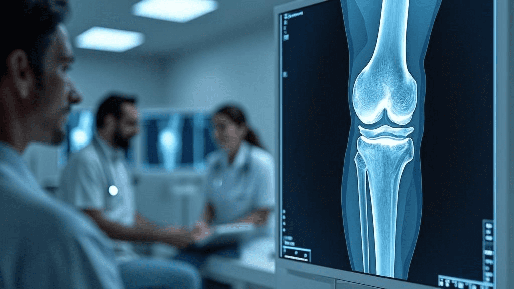 High resolution medical imaging showing knee joint surgical planning