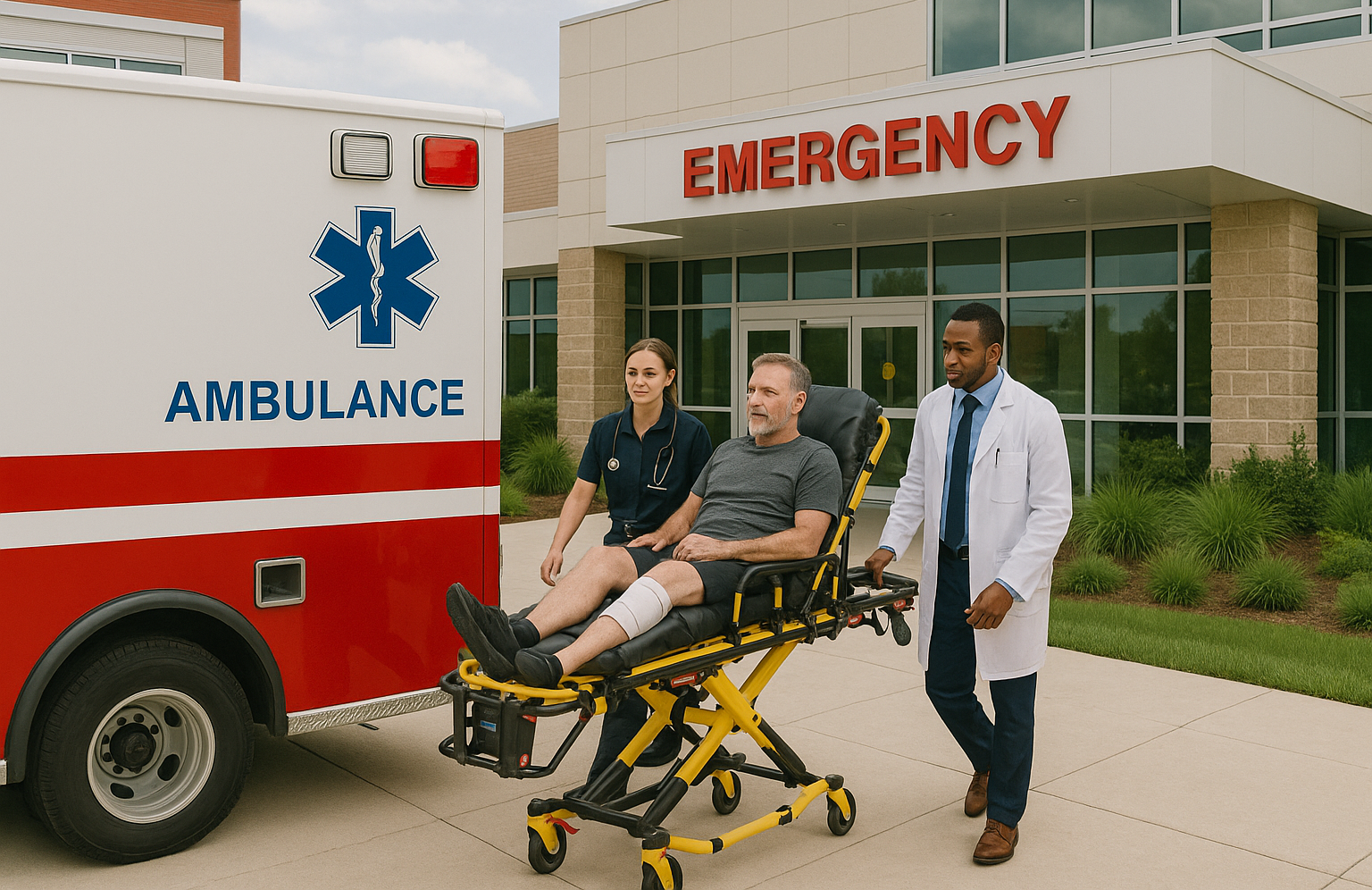 Emergency general orthopedic trauma treatment at modern medical facility