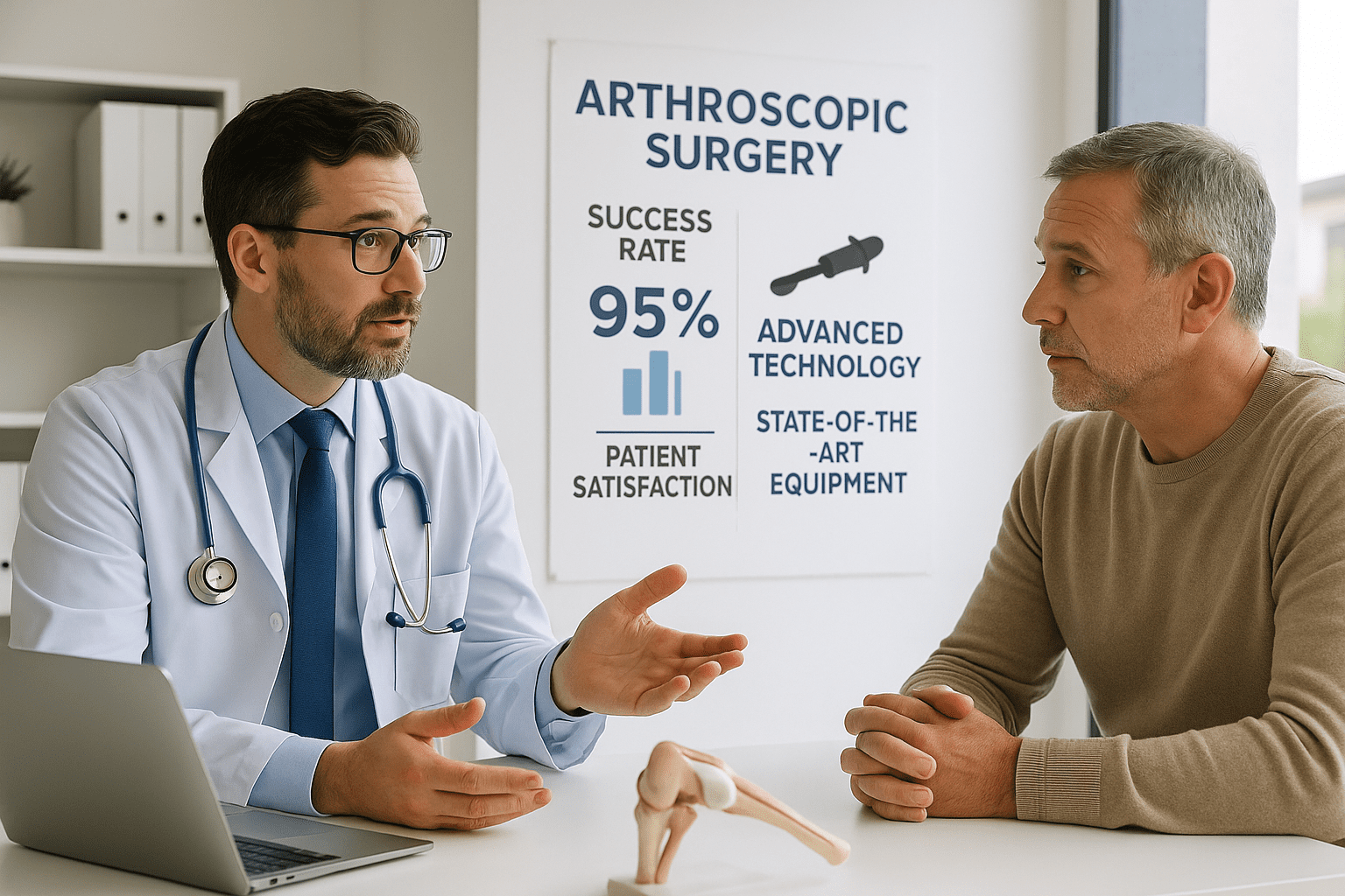 Dr Varma consulting patient about minimally invasive surgery options
