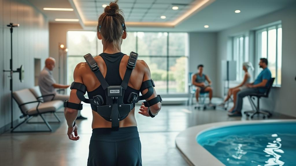 Advanced sports medicine facility showcasing cutting-edge rehabilitation technology and patient care equipment